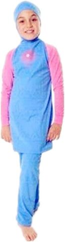 Shuobeiter Girls Muslim Burkini Swimsuit الأكمام الطويلة والسروال - مجموعة متواضعة تغطية كاملة السباحة UPF 50+ حماية من أشعة الشمس in Kuwait