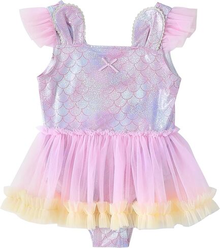 Girls One Piece Swimsuits Quick Dry Beach Swimwear Cute Toddler Swimsuits Ruffle Bathing Suits for 4-12 Years in Saudi Arabia