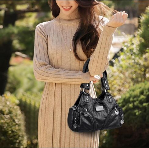 Hobo المحافظ وحقائب اليد للنساء حقيبة حمل متعددة الجيبات مع أكياس الكتف اليومية السحاب in Kuwait