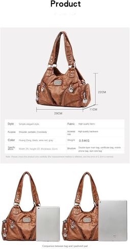 Hobo المحافظ وحقائب اليد للنساء حقيبة حمل متعددة الجيبات مع أكياس الكتف اليومية السحاب in Kuwait