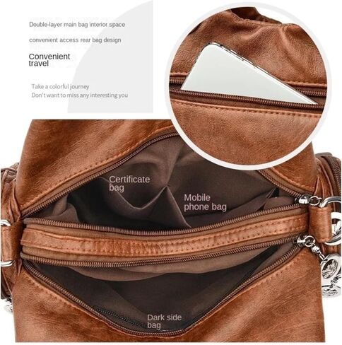 Hobo المحافظ وحقائب اليد للنساء حقيبة حمل متعددة الجيبات مع أكياس الكتف اليومية السحاب in Kuwait