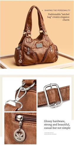 Hobo المحافظ وحقائب اليد للنساء حقيبة حمل متعددة الجيبات مع أكياس الكتف اليومية السحاب in Kuwait