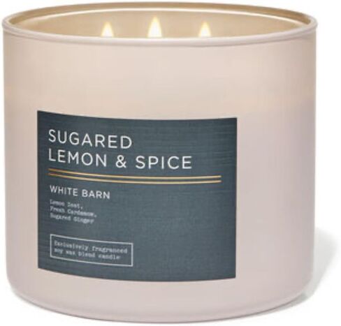 عام Lemon & Spice -Barnbath White Barnbath/Body Works -3 شمعة معطرة 14.5 أوقية حروق 25-45 ساعة وصابون كعكة الفراولة (3 فتيل ، ليمون وتوابل ساذج) in Kuwait