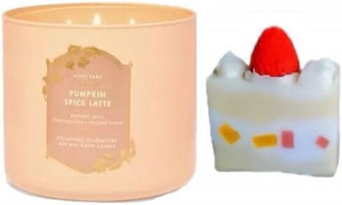 عام Lemon & Spice -Barnbath White Barnbath/Body Works -3 شمعة معطرة 14.5 أوقية حروق 25-45 ساعة وصابون كعكة الفراولة (3 فتيل ، ليمون وتوابل ساذج) in Saudi Arabia