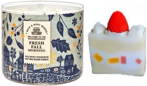 عام Lemon & Spice -Barnbath White Barnbath/Body Works -3 شمعة معطرة 14.5 أوقية حروق 25-45 ساعة وصابون كعكة الفراولة (3 فتيل ، ليمون وتوابل ساذج) in Kuwait