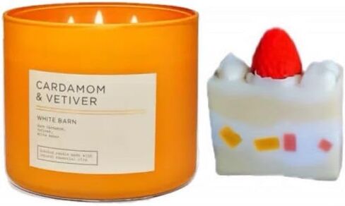 عام Lemon & Spice -Barnbath White Barnbath/Body Works -3 شمعة معطرة 14.5 أوقية حروق 25-45 ساعة وصابون كعكة الفراولة (3 فتيل ، ليمون وتوابل ساذج) in Kuwait