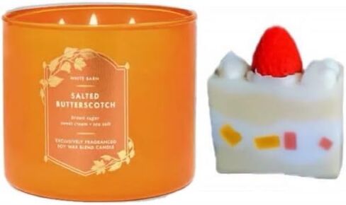 عام Lemon & Spice -Barnbath White Barnbath/Body Works -3 شمعة معطرة 14.5 أوقية حروق 25-45 ساعة وصابون كعكة الفراولة (3 فتيل ، ليمون وتوابل ساذج) in Kuwait