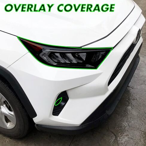 SlickMod PreCut Vinyl Smoke Tint for 2019-2023 Toyota RAV4 Headlight (35% Light Smoke, 1. Headlight) in Kuwait