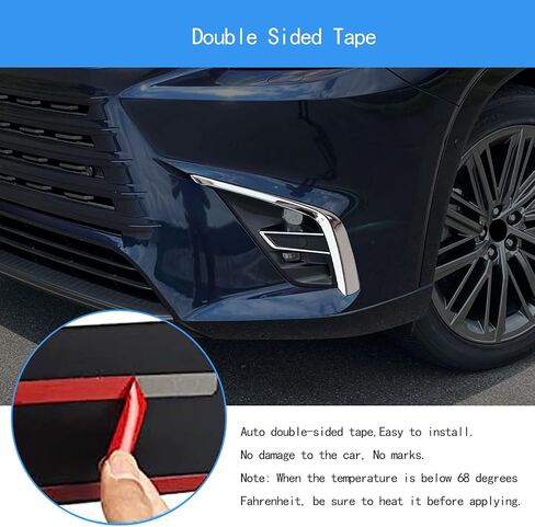 إكسسوارات السيارة متوافقة مع لكزس TX TX350 2024 2025 الغطاء المصباح الضباب الأمامي الخارجي تغطية ABS 4pcs (نمط الكروم اللامع) in Saudi Arabia