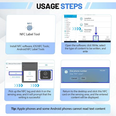100 Pcs NFC Tags Keytags NFC Key Fob Keychain Business Card Commercial Access Cards Chip Digital Programmable 504 Bytes Memory, Compatible with Android & Iphonem, Black in Kuwait