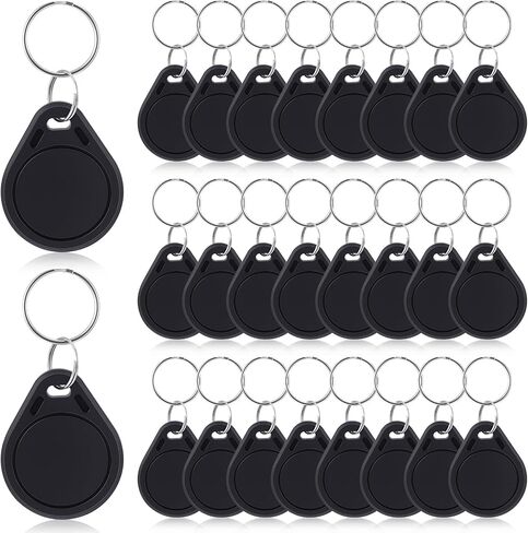 100 Pcs NFC Tags Keytags NFC Key Fob Keychain Business Card Commercial Access Cards Chip Digital Programmable 504 Bytes Memory, Compatible with Android & Iphonem, Black in Kuwait