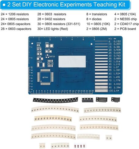 لوحة ممارسة اللحام من باتيكل، 4 مجموعات من الإلكترونيات النموذجية للوحة PCB DIY دائرة اللحام التعليمية SMD/SMT LED ضوء وامض لمشروع تجربة المبتدئين in Saudi Arabia