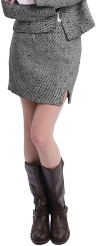 Amazhiyu Women's Wool Tweed High Weist Mini Pency Varts with Side Split Winter in Saudi Arabia