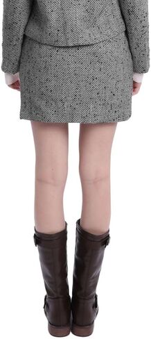 Amazhiyu Women's Wool Tweed High Weist Mini Pency Varts with Side Split Winter in Saudi Arabia