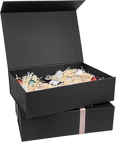 batifine Gift Box, 13''x9''x3.7'' Gift Boxes with Lids for Presents, Magnetic Rectangle Collapsible Box for Present Graduation Birthday Wedding Storage (White in Kuwait