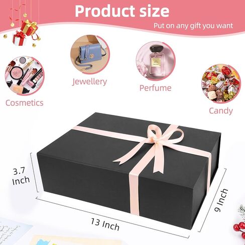 batifine Gift Box, 13''x9''x3.7'' Gift Boxes with Lids for Presents, Magnetic Rectangle Collapsible Box for Present Graduation Birthday Wedding Storage (White in Kuwait