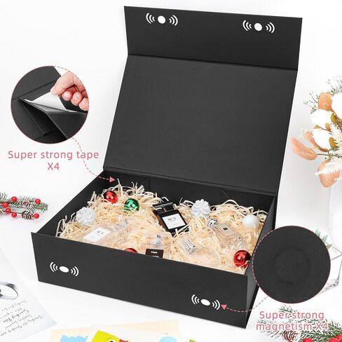 batifine Gift Box, 13''x9''x3.7'' Gift Boxes with Lids for Presents, Magnetic Rectangle Collapsible Box for Present Graduation Birthday Wedding Storage (White in Kuwait