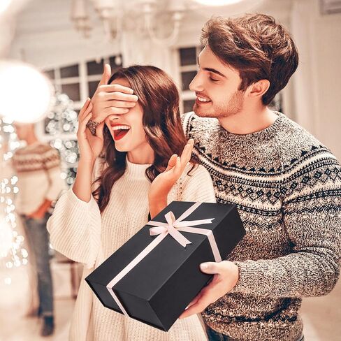 batifine Gift Box, 13''x9''x3.7'' Gift Boxes with Lids for Presents, Magnetic Rectangle Collapsible Box for Present Graduation Birthday Wedding Storage (White in Kuwait