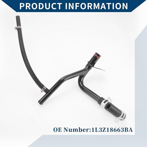 No.1L3Z18663BA HVAC Heater Hose Assembly for Ford E-150 E-250 Econoline 2000-2002 F-150 2001-2003 / Inner Heater Water Return Hose/Durable Metal / 1 Pcs Black in Saudi Arabia