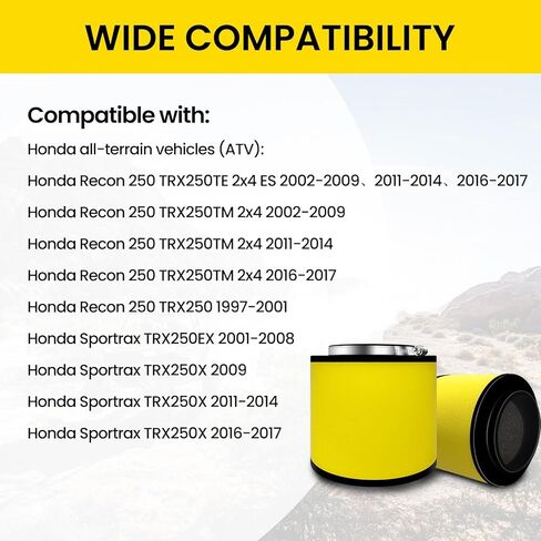 2 حزمة مرشح الهواء ATV ل Honda Recon 250 TRX250TE TRX250TM ، قطع الغيار 17254-HM8-000 متوافق مع Sportrax TRX250EX TRX250X in Kuwait