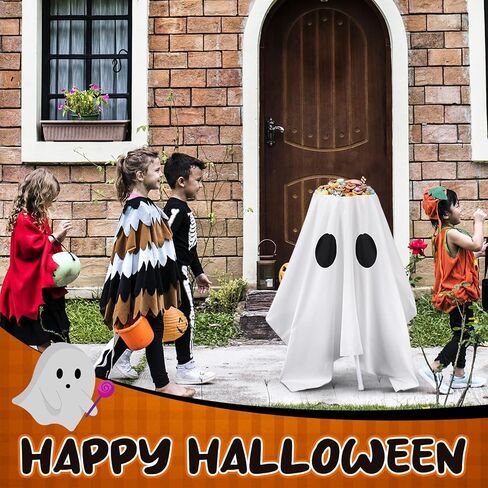 39 Inches Halloween Ghost Candy Bowl Stand Lighted Large Witches Ghost Cauldron Pot Trick Treat Lighted Candy Holder Bucket for Halloween Front Door Porch Outdoor Indoor Decor in Saudi Arabia