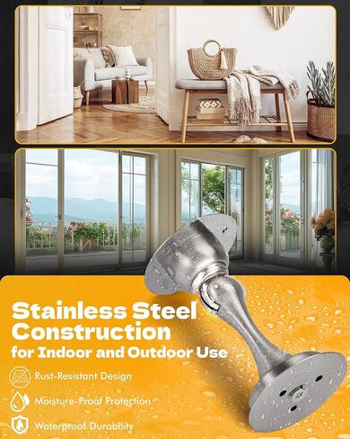 Door Stoppers Magnetic Doors Stop, Door Catch 3 Pack Stainless Steel Magnet Door Stopper for Wall Bottom of Door Holder Open, No Drill Stronger Double Sided Tape Adhesive & Screws Apartment Essentials in Saudi Arabia