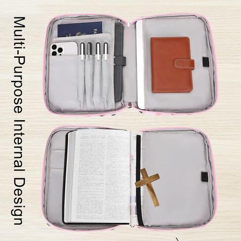 قضية الكتاب المقدس للنساء ، يغطي الكتاب المقدس حالة كتاب للكتاب المقدس للنساء الفتيات اللواتي يعانين من حزام كتف قابل للفصل ومقبض متين ، وحقيبة حماية للكتاب المقدس مع جيوب متعددة ، بوهيميان in Kuwait