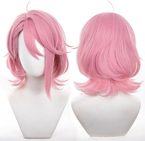 أنيمي Cosplay شعر مستعار Cosplay Wig Pink Short Wig Costume Wig Usisex شخصيات تلعب عيد ميلاد هالوين in Kuwait