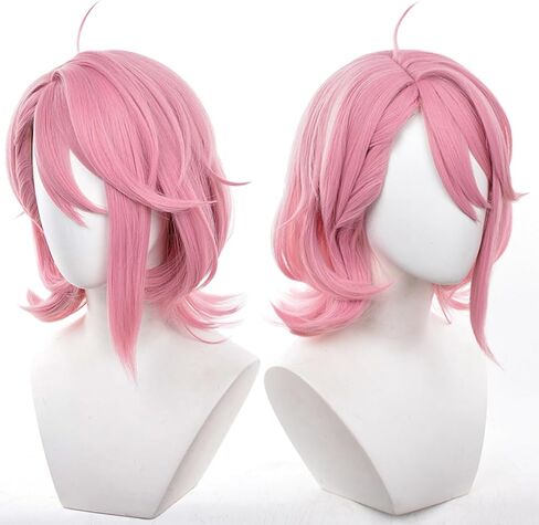 أنيمي Cosplay شعر مستعار Cosplay Wig Pink Short Wig Costume Wig Usisex شخصيات تلعب عيد ميلاد هالوين in Kuwait