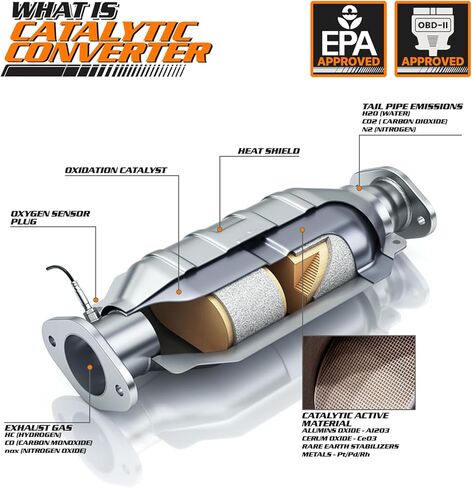 M-AUTO Catalytic Converter with O2 sensor to the side Compatible with 1998 1999 2000 2001 2002 Honda Accord 2.3 (EPA Compliant) in Saudi Arabia