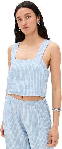 Vitamin A Women's Swimwear Tallows EcoLinen Crop Top Swimsuit Cover Up in Kuwait