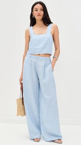 Vitamin A Women's Swimwear Tallows EcoLinen Crop Top Swimsuit Cover Up in Kuwait