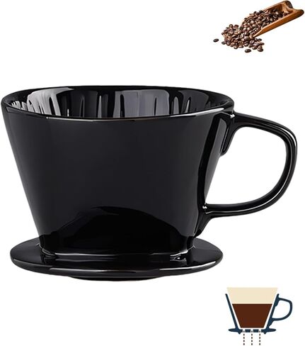 Pour Over Coffee Maker, Single Cup Coffee Dripper, Manual Porcelain Slow Brewing Accessories for Travel, Camping, Office, Home, Cafe, Coffee Gifts, White in Saudi Arabia