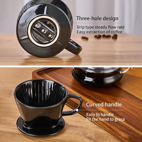 Pour Over Coffee Maker, Single Cup Coffee Dripper, Manual Porcelain Slow Brewing Accessories for Travel, Camping, Office, Home, Cafe, Coffee Gifts, White in Saudi Arabia