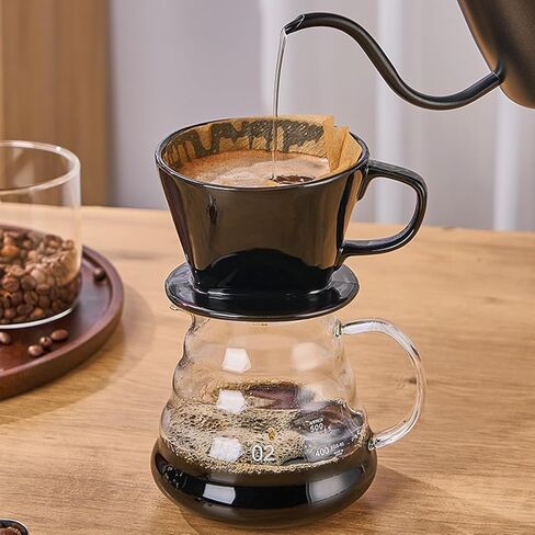 Pour Over Coffee Maker, Single Cup Coffee Dripper, Manual Porcelain Slow Brewing Accessories for Travel, Camping, Office, Home, Cafe, Coffee Gifts, White in Saudi Arabia