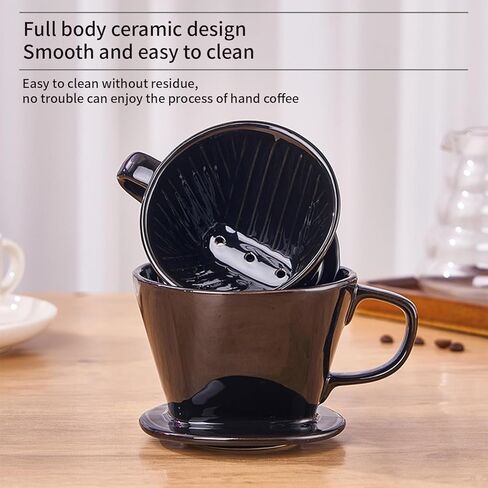 Pour Over Coffee Maker, Single Cup Coffee Dripper, Manual Porcelain Slow Brewing Accessories for Travel, Camping, Office, Home, Cafe, Coffee Gifts, White in Saudi Arabia