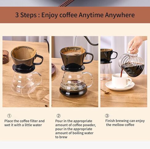 Pour Over Coffee Maker, Single Cup Coffee Dripper, Manual Porcelain Slow Brewing Accessories for Travel, Camping, Office, Home, Cafe, Coffee Gifts, White in Saudi Arabia