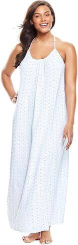 Dreams & Co. Plus Size Breezy Eyelet Knit Long Nightgown in Kuwait