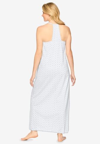 Dreams & Co. Plus Size Breezy Eyelet Knit Long Nightgown in Kuwait