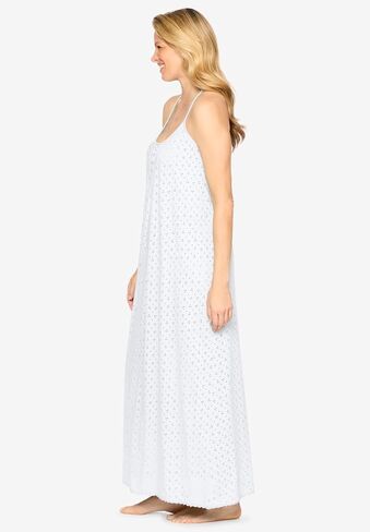 Dreams & Co. Plus Size Breezy Eyelet Knit Long Nightgown in Kuwait