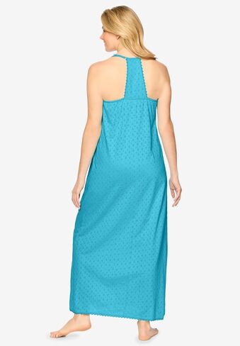 Dreams & Co. Plus Size Breezy Eyelet Knit Long Nightgown in Kuwait