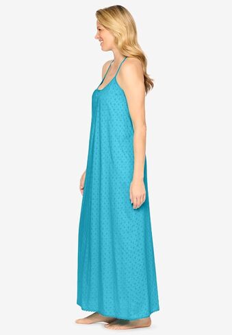 Dreams & Co. Plus Size Breezy Eyelet Knit Long Nightgown in Kuwait