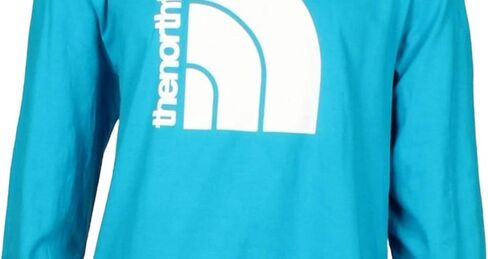 تيشيرت رجالي من القطن بياقة دائرية ورسومات من THE NORTH FACE أزرق L in Saudi Arabia