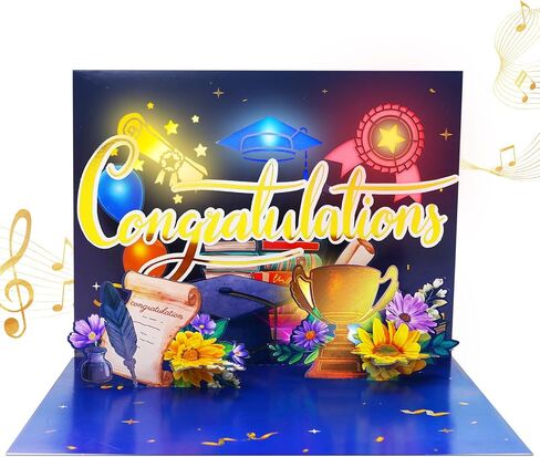 XTF2015 Mother's Day Pop Up Card 'LOVE YOU MOM' 3D Flower Greeting Card, Thanksgiving Day & Happy Mothers Day Gifts Card, Light & Music 3D Greeting Cards with Envelope and Note Tag in Kuwait
