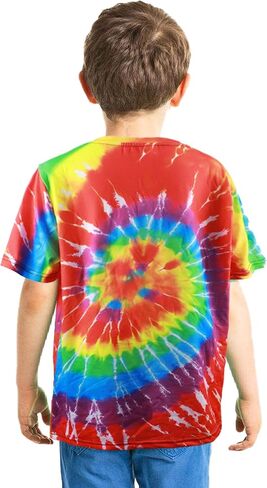 Retro 60s 70s Hippie Boys Costume Set 4Pcs Disco Party Outfit with Tie-Dye Shirt, Peace Necklace for Kids Ages 4-12 Years in Saudi Arabia