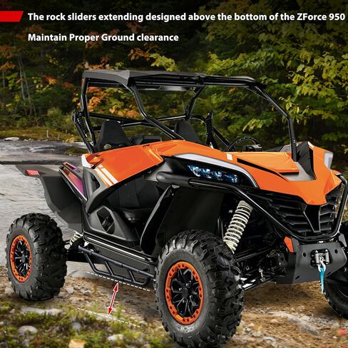 Nerf Bars Rock Sliders for 2020-2024 CFMOTO ZForce 950, Heavy Duty Combined Steel Tree Kickers Side Bumper for ZForce 950 Sport/HO Sport/HO EX Accessories, Replace # 5BY#-801300-1000 in Saudi Arabia