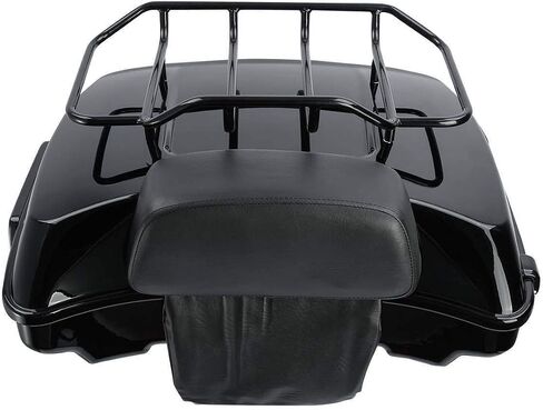 All Black Tour Pack Set 5.5" Razor Tour Pack Trunk W/Black Latches Backrest & Luggage Rack For Harley Touring Road King Street Glide 2014-2023 in Kuwait