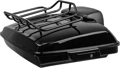 All Black Tour Pack Set 5.5" Razor Tour Pack Trunk W/Black Latches Backrest & Luggage Rack For Harley Touring Road King Street Glide 2014-2023 in Kuwait