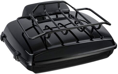 All Black Tour Pack Set 5.5" Razor Tour Pack Trunk W/Black Latches Backrest & Luggage Rack For Harley Touring Road King Street Glide 2014-2023 in Kuwait