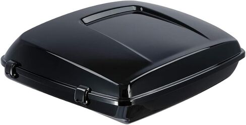 مجموعة All Black Tour Pack Set 5.5 "Razor Tour Pack Trunk W/Black Latches Backrest & Luggage Rack لـ Harley Touring Road King Street Glide 2014-2023 in Saudi Arabia